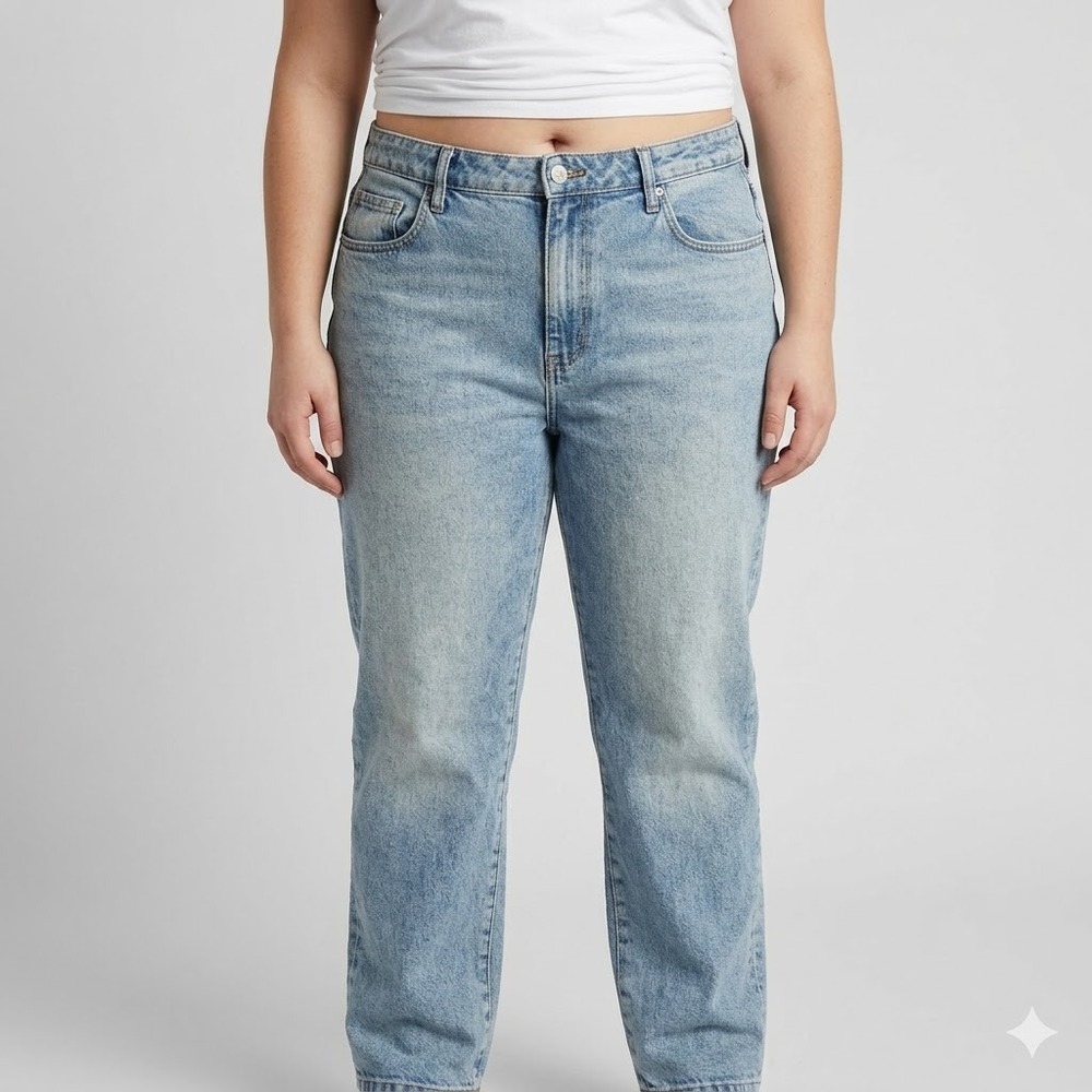 Collusion x005‎ Straight Leg Jeans Light Wash High Rise Denim 30x30